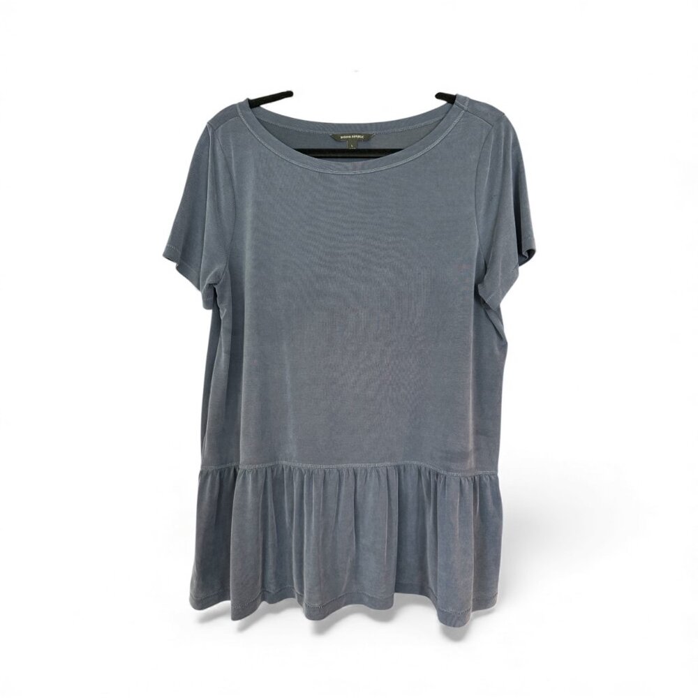 Banana Republic soft modal Navy peplum tee, size Large